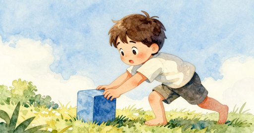 Blue Block Jumps on the Mat