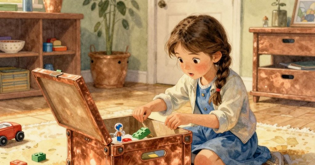 埃洛文看向展開的新局面，發現隱藏的紙箱、塑料人偶與綠磚，充滿驚奇與成就感，準備迎接未來