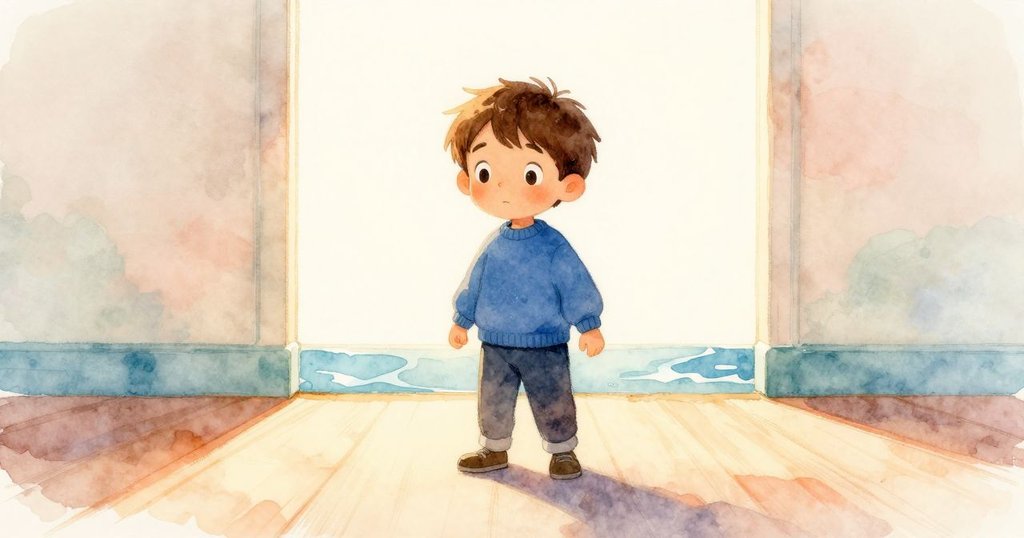 Niall面向前展現希望,桌上藍波如新視野展現,閃光的老環與光線交織,宣告探索之旅的美好延續