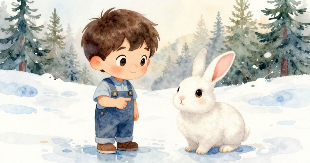 文頓與梅面帶好奇表情指向遠處乾燥的小島，陽光微柔映照在池塘上，情緒活躍且充滿期待