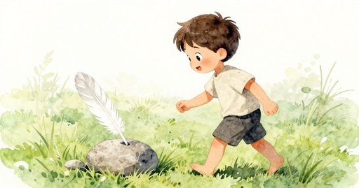 Goat Kid Shakes the Feather Line