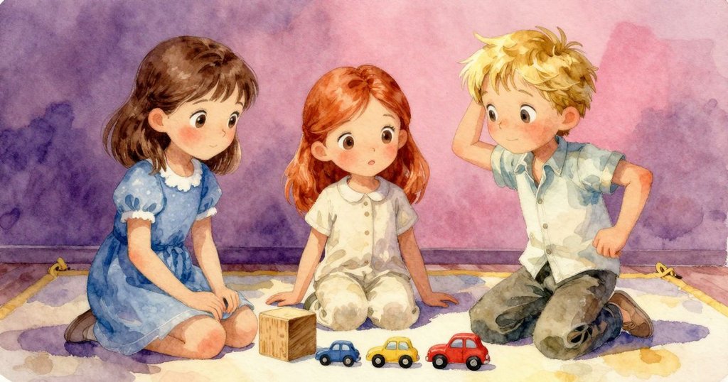 Ulla的腳步在遊戲墊上輕踏，旁邊擺設明亮玩具車與舊木塊，呈現室內溫馨動感場面