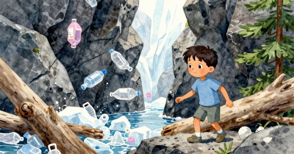 緊張時刻展現Cal小心追隨漂浮的塑料店模型，靠近陰暗岩石和粗糙漂流木，光影分明，充滿懸念