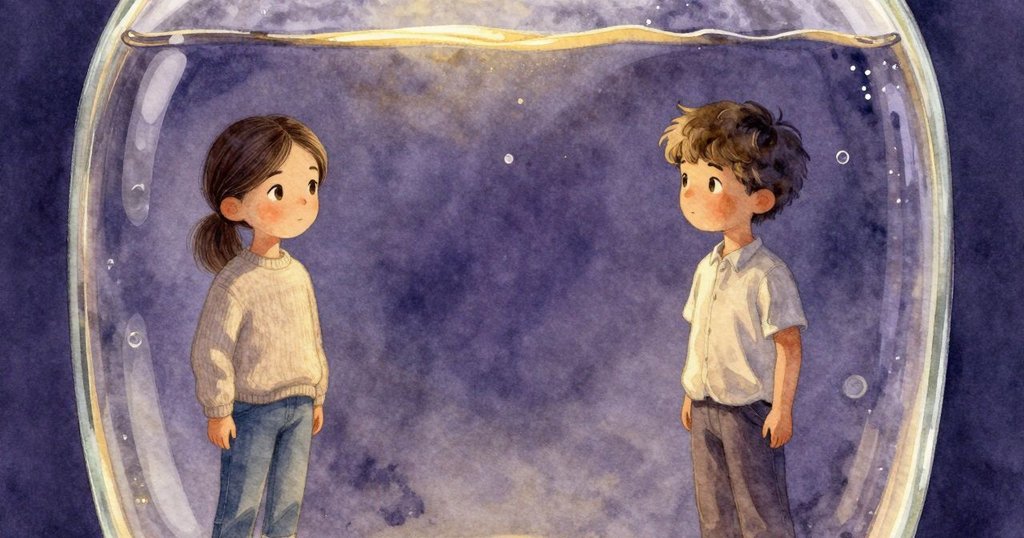 罐內呈現超現實幾何光影, 水滴沿著曲面玻璃滑動, 產生迷幻光影效果, 整體氛圍神秘而夢幻