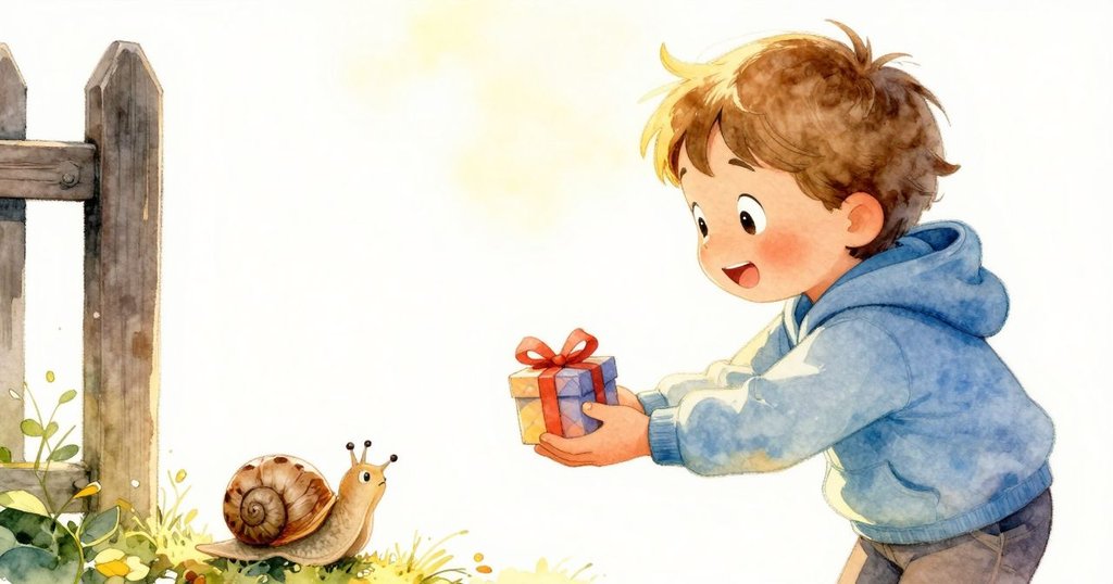 Zev溫柔伸出手,遞出小葉子作為禮物,蝸牛慢慢滑入門下,故事由緊湊轉為平靜與溫馨