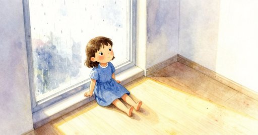 A Petal Lands Softly on Esme's Knee