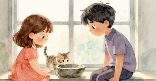 Balloon, Bottle, and the Thirsty Kitten