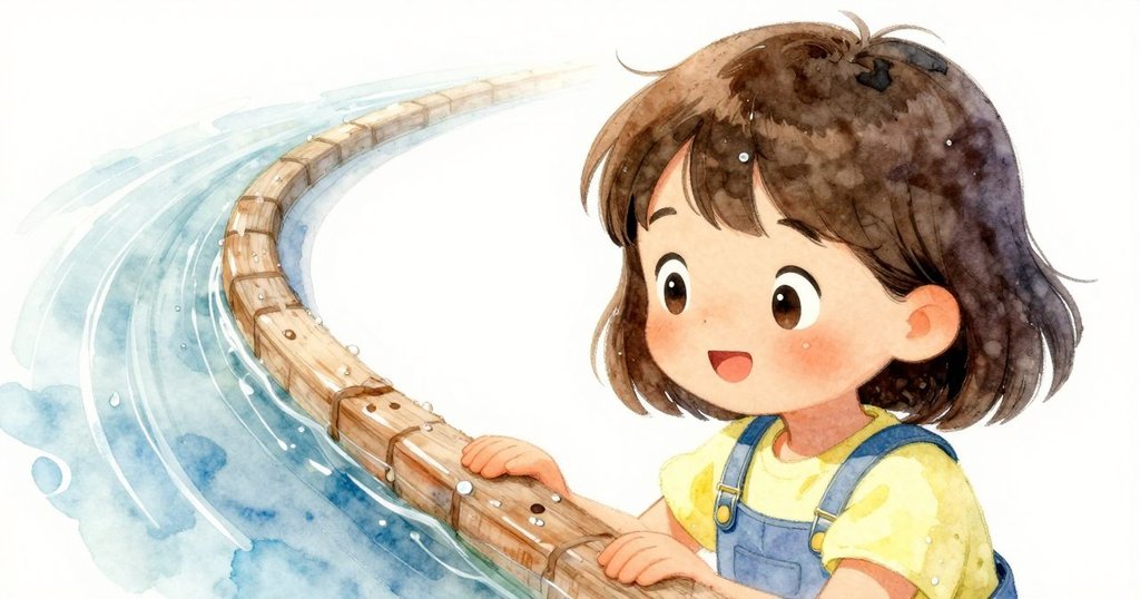 Nell細看窗玻璃上彎曲的水痕與木邊濕潤環狀痕跡,水珠細節分明,流露專注神情