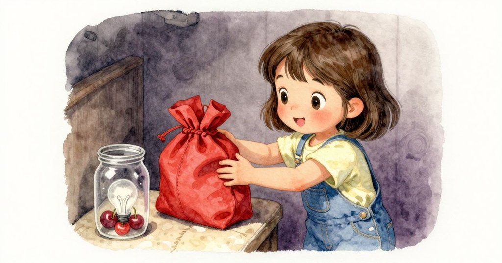 Nell停下腳步注意到靠墊旁摺好的市集袋與點子瓶,室內隱蔽角落傳達出靈感閃現