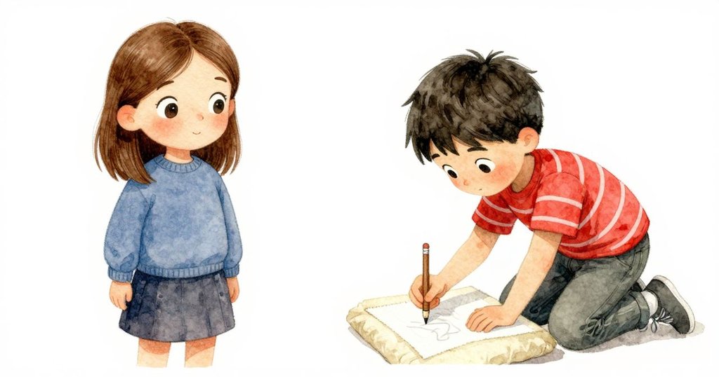 Kent坐在柔軟的靠墊上，用鉛筆認真作畫，腳步與身體動作展現出創作熱情，室內光線溫暖