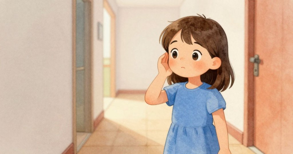 溫暖走廊中,Poppy聽到早餐呼喚,步伐輕柔,回應呼喊後心境平靜,靜謐結尾。