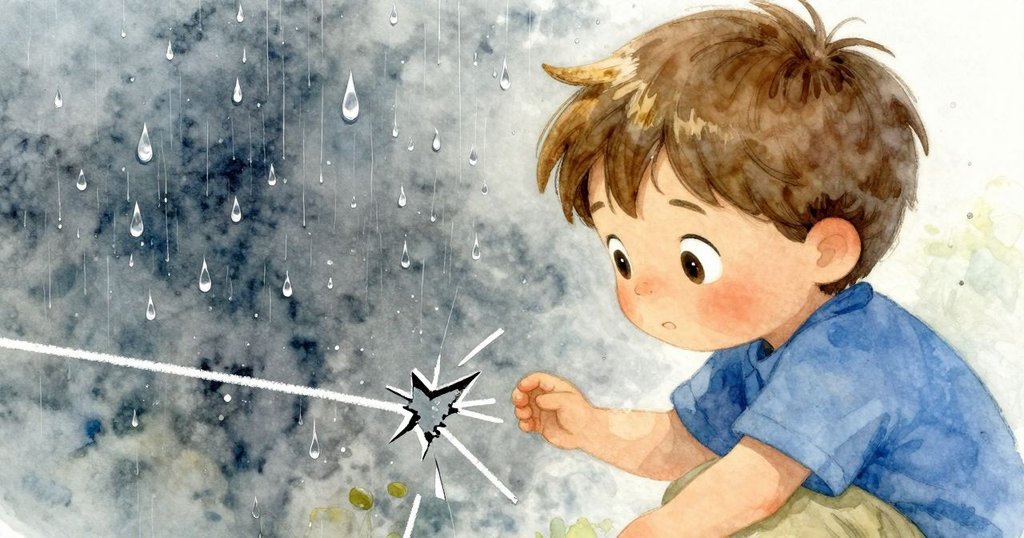 Reese專注地傾身觀看玻璃上滑落的水滴及破裂粉筆線，細膩光影中流露出無限好奇