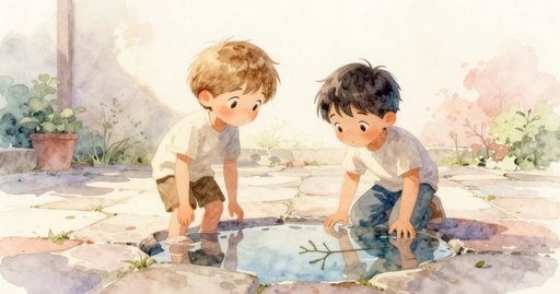 Pebbles Redirect a Courtyard Drip and Calm the Puddle