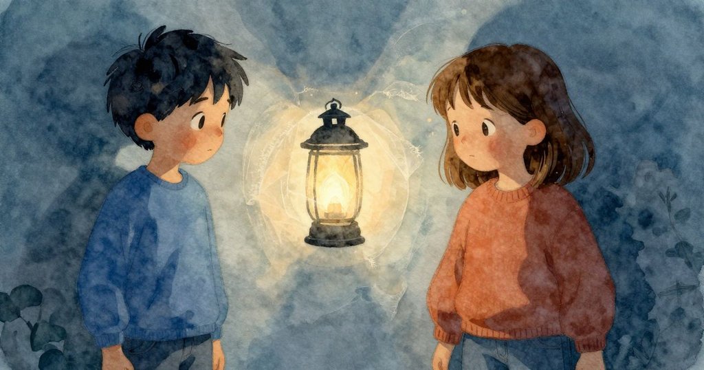 燈籠牆面透出冰白光芒，如置於透明水層下展現流動美感，細節精緻且靜謐動人