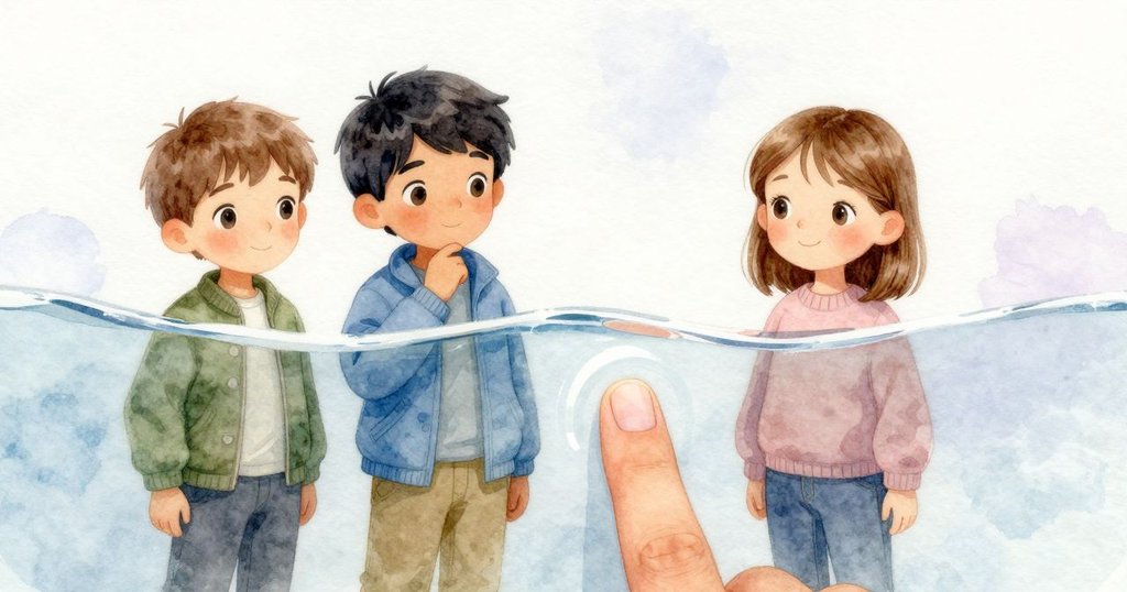 克萊德目光聚焦玻璃上曲線水面，輕觸涼意水滴，細膩呈現對天氣變幻的期待