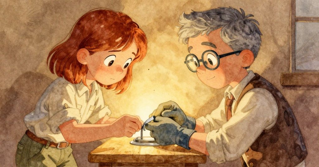 Greer 積極調整通風口，手上染綠的手套顯眼，Harris 戴眼鏡緊隨其後，兩人協作氛圍凝重。