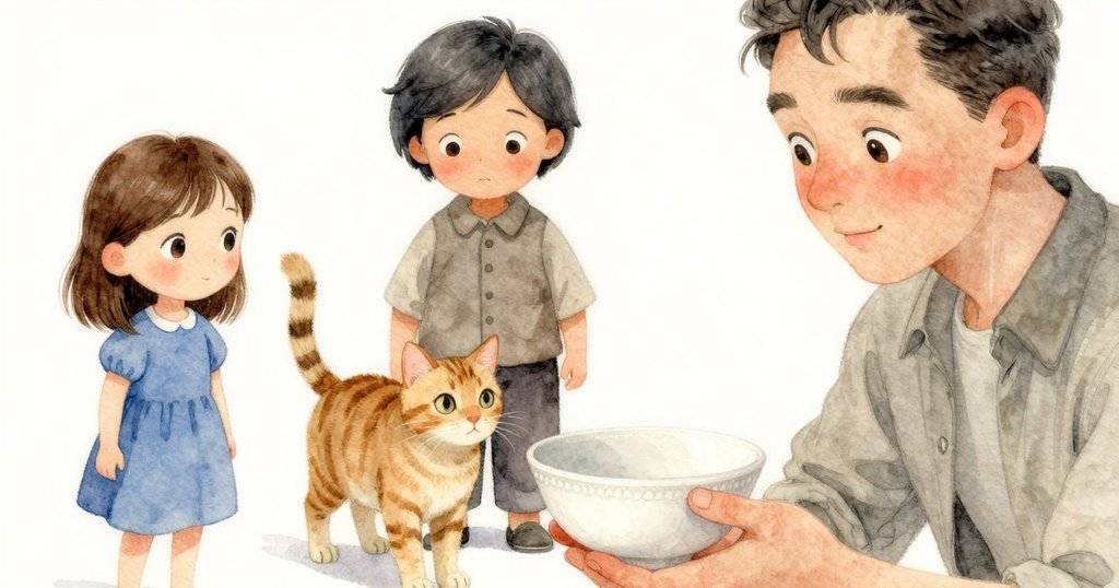 烏蘇拉的小手輕輕提起冰白色碗，展現碗邊精細劃痕，細節豐富呈現市場故事。