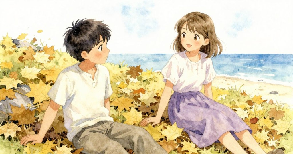 諾蘭與瓦韋莉臉上流露出輕鬆微笑，看著樹葉放鬆後露出光滑花崗岩，溫馨氛圍遍佈整個場景。