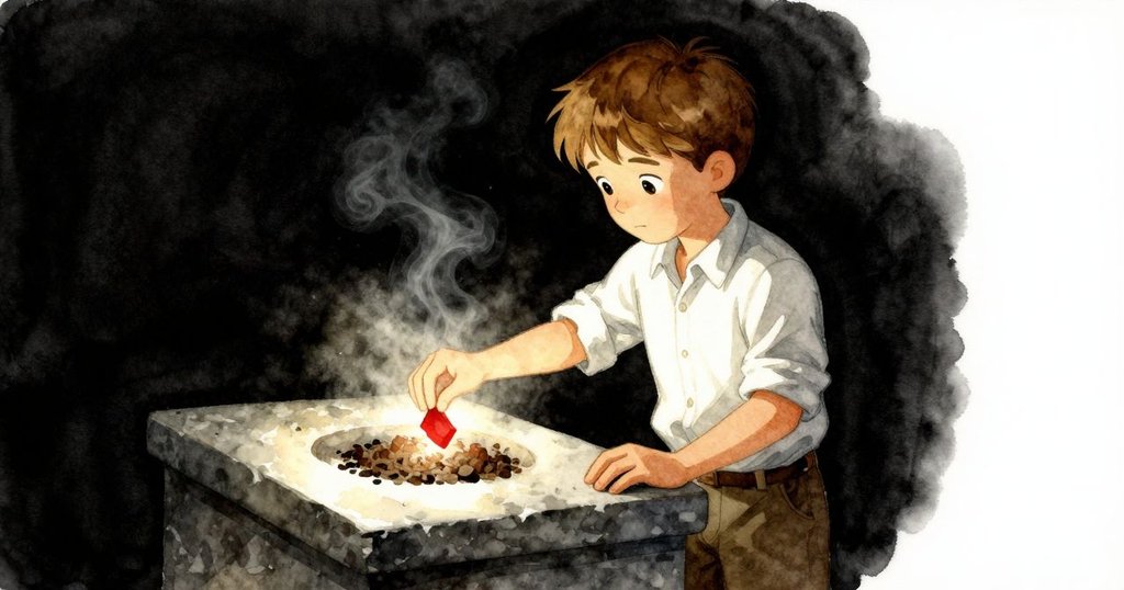 溫德於青石台前專注決策，輕輕夾起發光薰香碎片，銅秤指針穩定，情節緊湊轉折