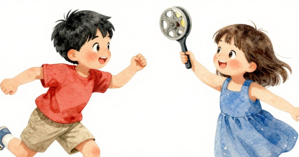 孩子的手緊握著風箏捲盤，展現裂痕與褪色細節，光線柔和突顯冒險物品的重要意涵