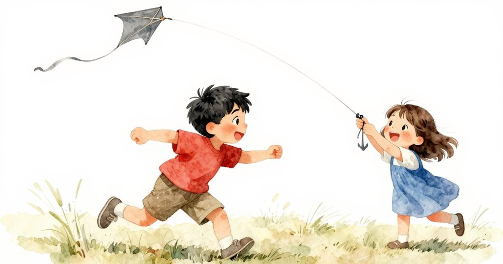 雷米將風箏線繫於固定夾上穩定風箏，雅拉微笑仰望高飛風箏，場景明亮溫暖，寓意續篇冒險與希望