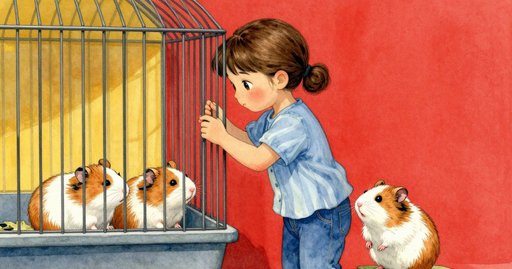 The Cream Patch Glimpse beside the Hamster Cage