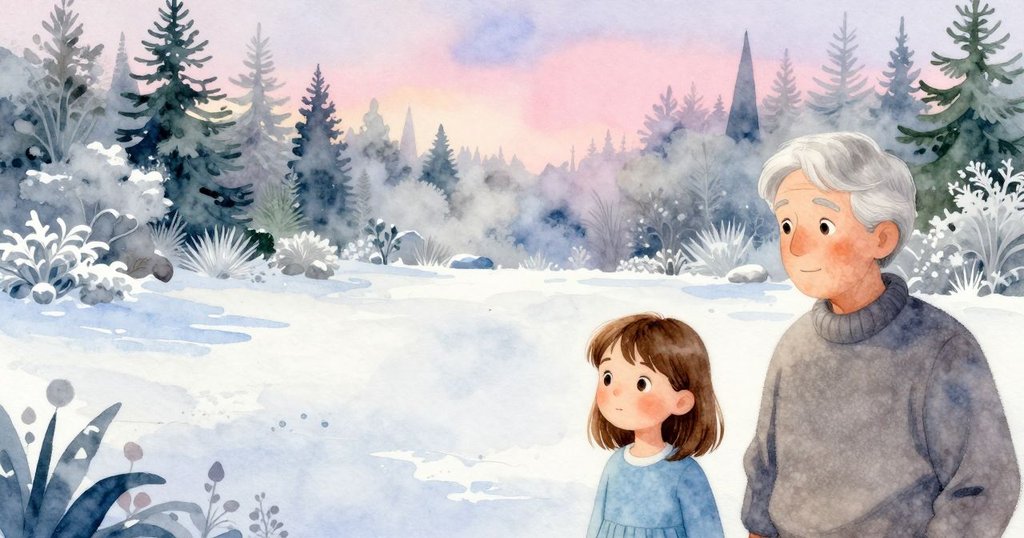 靜謐花園散發銀白光芒，空曠背景映襯下時間彷彿停止，營造出夢幻與平靜的氛圍。