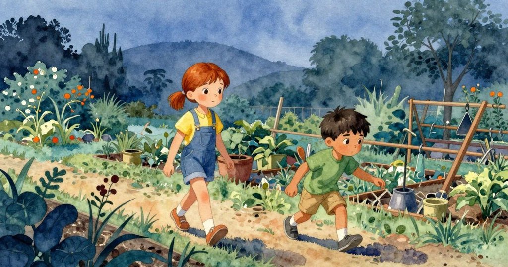 Eve與Jonas步向工具角落，庭院中水龍頭持續滴水，展現出最後修整後的寧靜與微妙解決情景