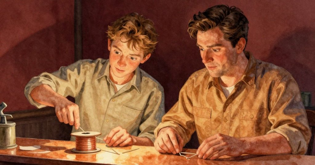 動態展現絲帶捲軸轉動釋放出淡色絲帶,牙籤散落在反光櫃檯上形成流動軌跡,畫面充滿活力