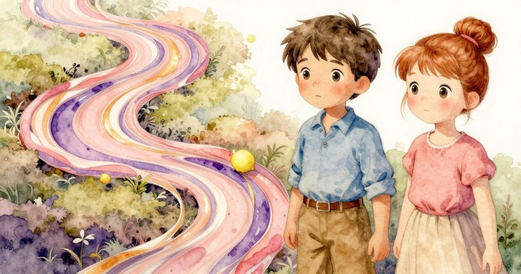 檸檬水細長痕跡蜿蜒苔蘚土地上，細緻紋理與不尋常幾何彰顯神秘自然魅力