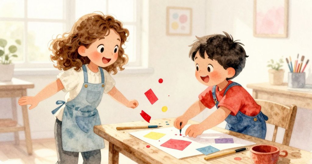 Poppy與Quinn在工作台上完成作品,Poppy舉起成品盒蓋,Quinn拾起盒底,物件逐漸分離,落幕告別的溫柔時光