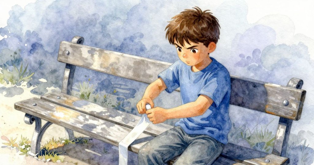 Erik 發現膠帶在陰陽交界處的奇妙粘性，小心操作中展現發現光影對比，長椅散發時間痕跡