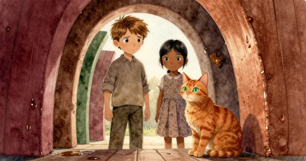 透過廣角低角度呈現濕滑木板與拱狀泡沫，形成超現實幾何圖案，引導視線穿越清潔空間。