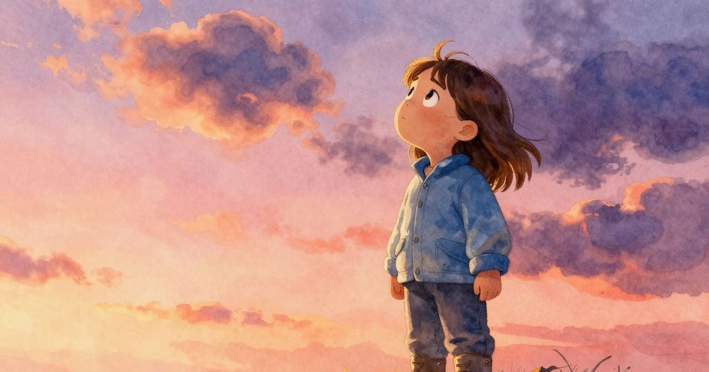 Viola面部表情流露驚喜與安心,凝望過境雲彩穩定搖晃繩橋,畫面細膩呈現情感與自然互動