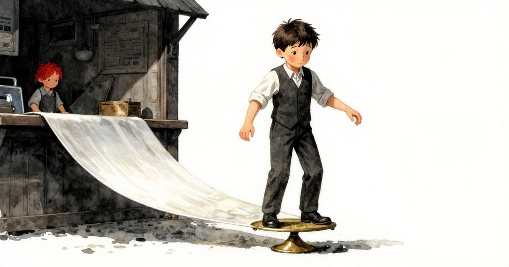 伊德里斯在櫃台下轉動銅腳凳，隨動的橡膠墊邊和輕響鈴聲彷彿講述著隱秘故事