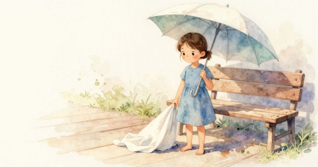 Zara在甲板邊安靜把玩落下降落傘，指尖輕觸展現平和心情，近旁小珠閃耀，結局充滿溫柔與滿足