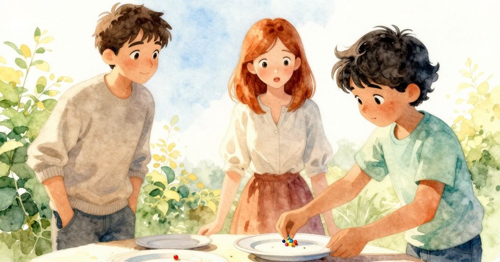 細緻特寫展示微小蠟珠, 派對細節點綴背景, 艾蒙靜觀發現美好, 溫暖燈光突出細節神韻