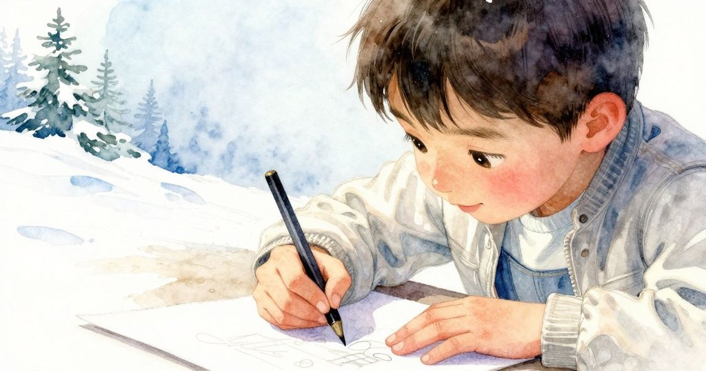 Warren專注畫作，眼神堅定，手細緻操作畫板，微光與陰影交織出藝術氛圍。