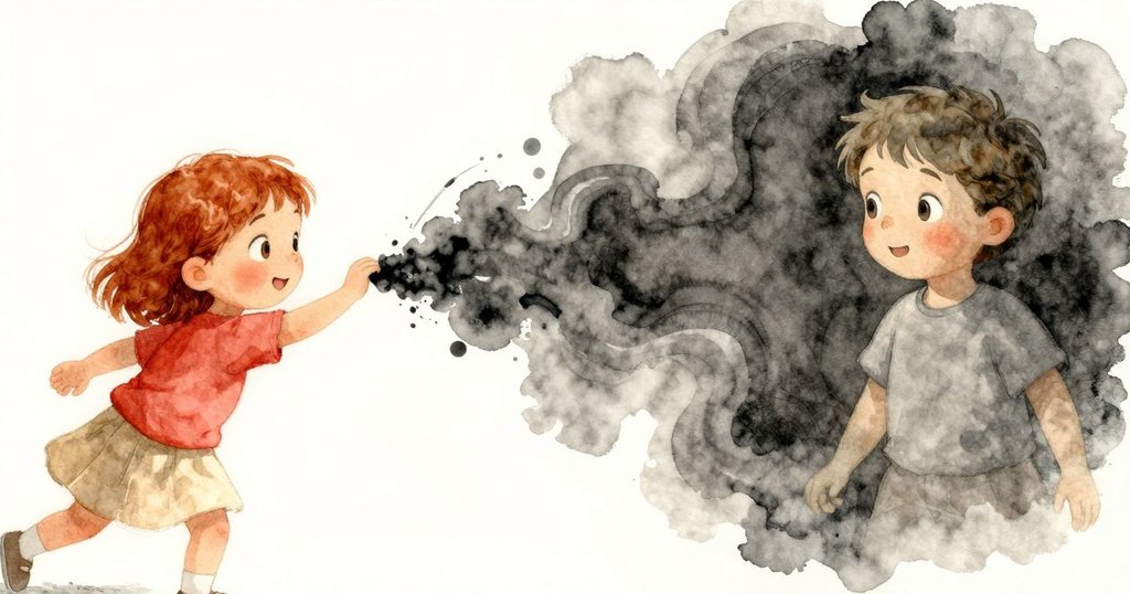 奧莉薇亞注視著油彩層次交疊，現實與幻想並存，畫面呈現數位花園般曲線與點綴，充滿想像