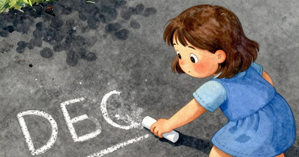 凱蒂亞輕輕捏起黃色粉筆創新體，粉筆灰塵飛揚，她發現新可能，臉上流露驚喜