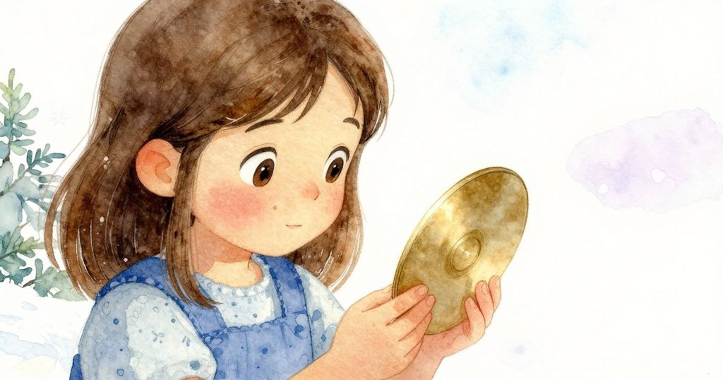 小女孩專注地觀看溫暖的石盤，臉上帶有好奇與認真表情，近距離捕捉她細緻動作與柔和光線