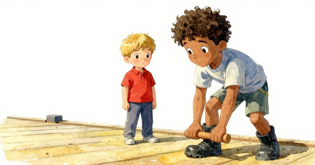 Paul果斷踩在軟木手柄上止住浮標，Zephyr流露驚喜與釋然，碼頭場景生動。