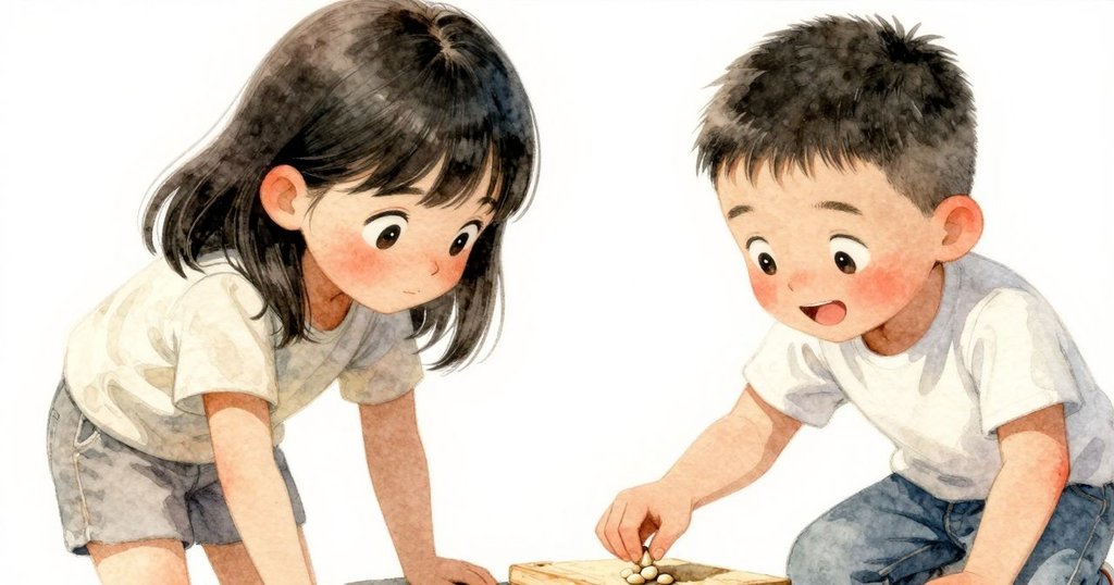 微小的香草種子靜靜躺在木板上，陽光灑下，細膩展示質感，突顯故事轉折點