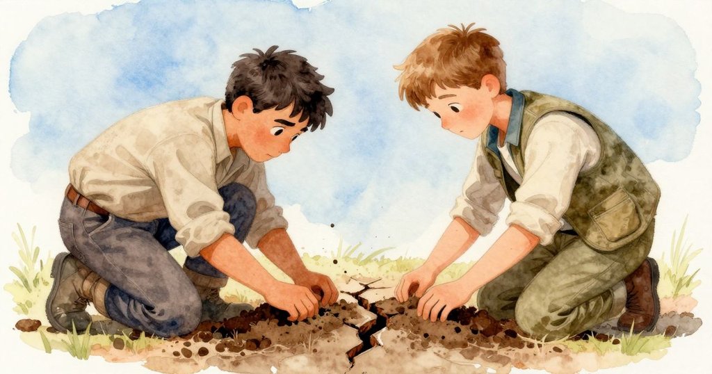 芬坦與韋德分隔兩景，一邊真實修補土堆，一邊展現虛幻大裂縫，現實與夢境並列，增加懸念