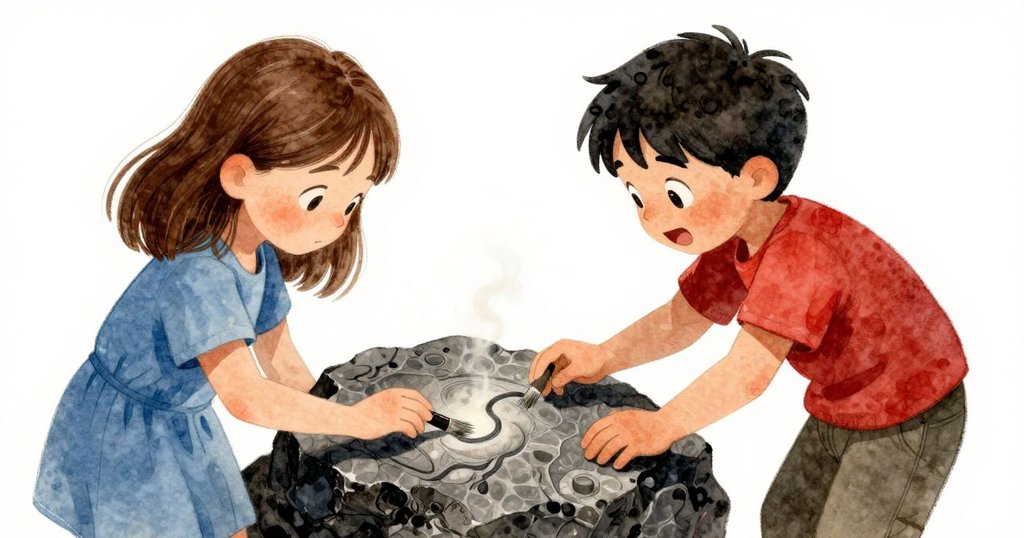 柯琳細心用畫筆揭開石板隱藏的曲線，臉上流露驚喜與堅持，芬恩靜靜守望，達到故事高潮