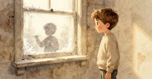 Silver Scrap at the Frosted Window