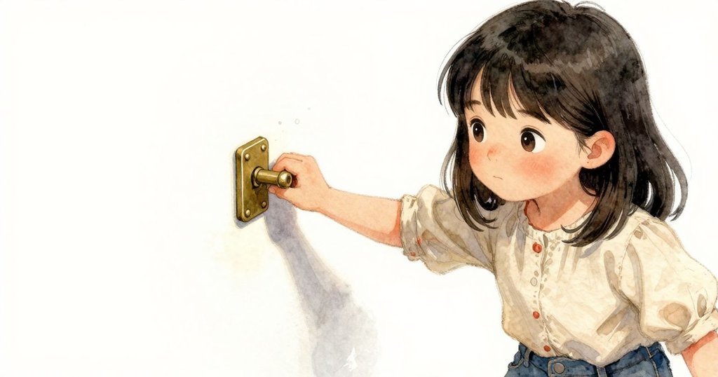 Cora的手正輕提銅鎖把柄，金屬微震瞬間定格，緊張氛圍中展現轉捩點