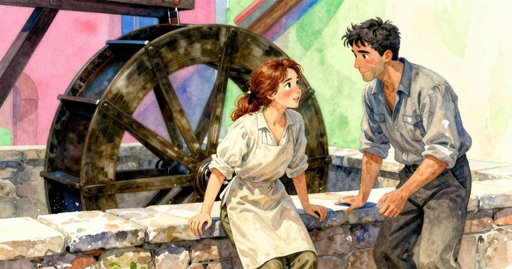 The Flour Spiral Under the Turning Wheel