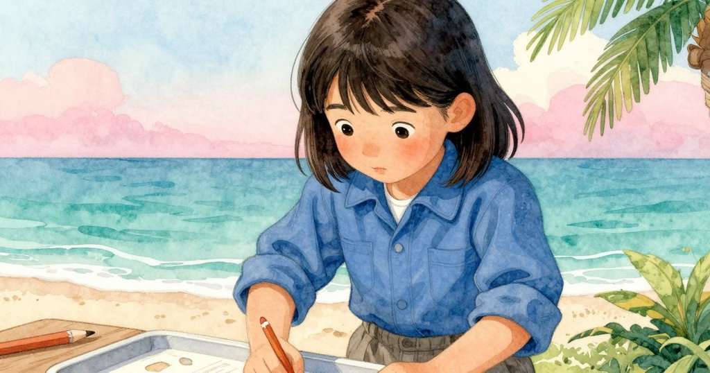 展示一支使用痕跡明顯的鉛筆與手帕壓痕細節，強調工具歲月痕跡與精心操作的記憶