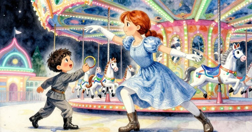 Delia 將解脫的黃銅環交給 Ulric，星鴉牽著糖線飛向藍天，場景充滿溫暖與冒險續篇感